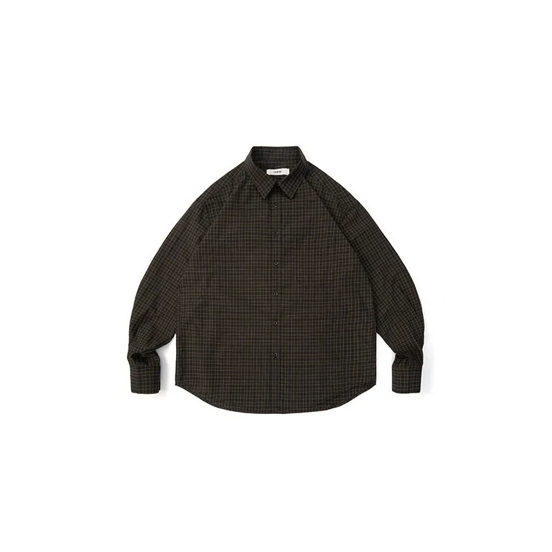 Toleet 90s streetwear aesthetic chandler bing Autumn 2024 New Long Sleeve Black Color Plaid Shirt Coat Autumn