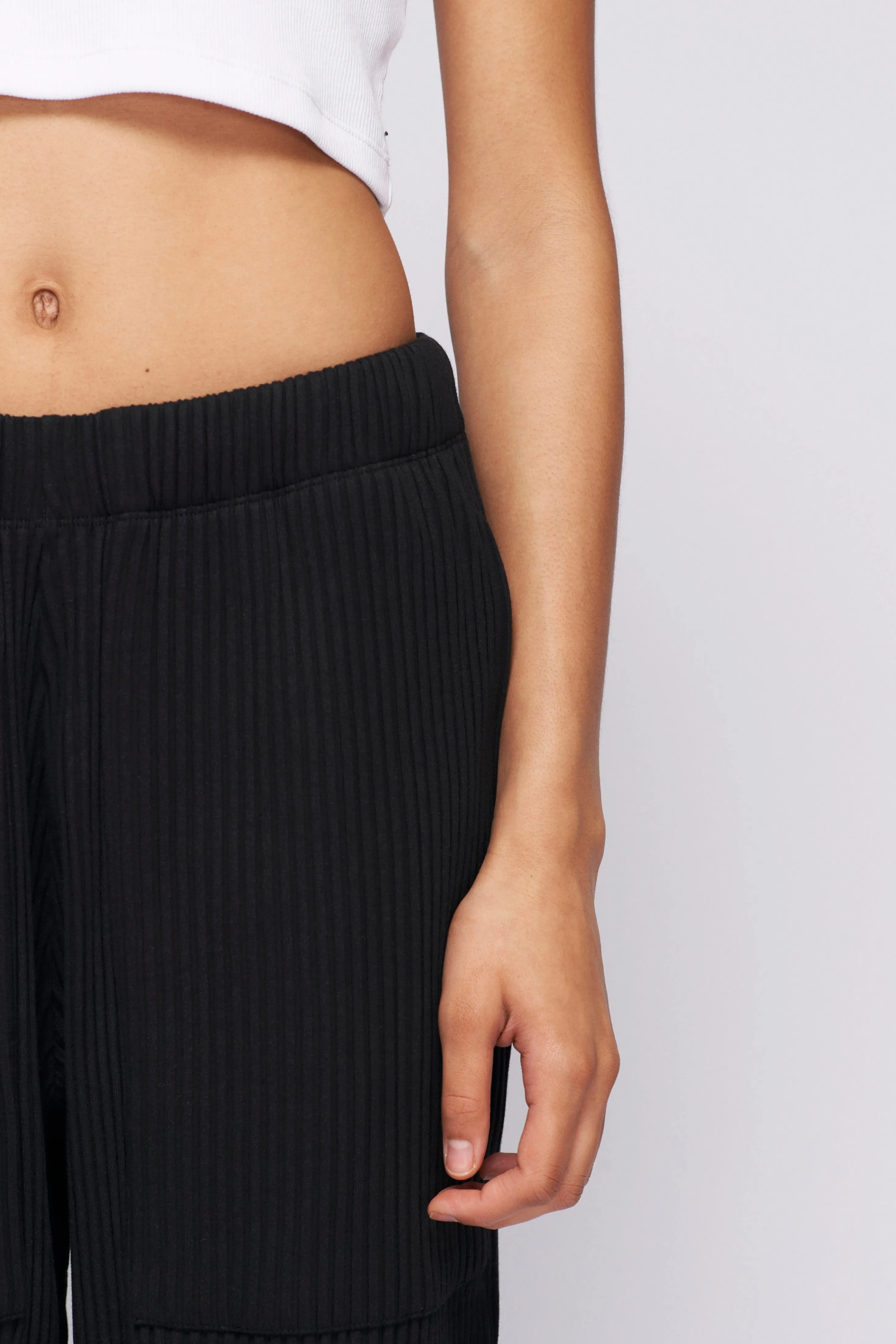 Unisex Rib Pant in Black