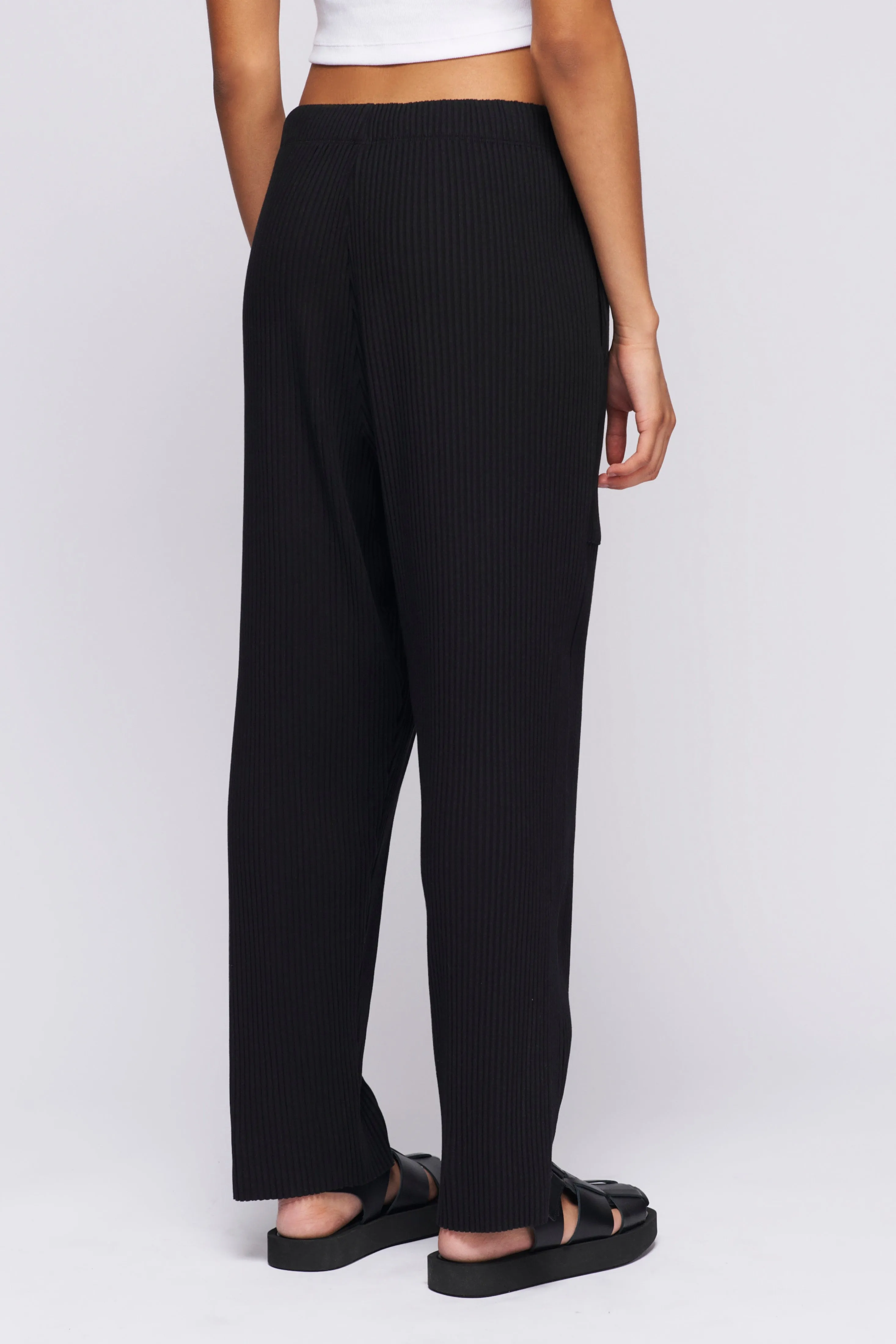 Unisex Rib Pant in Black
