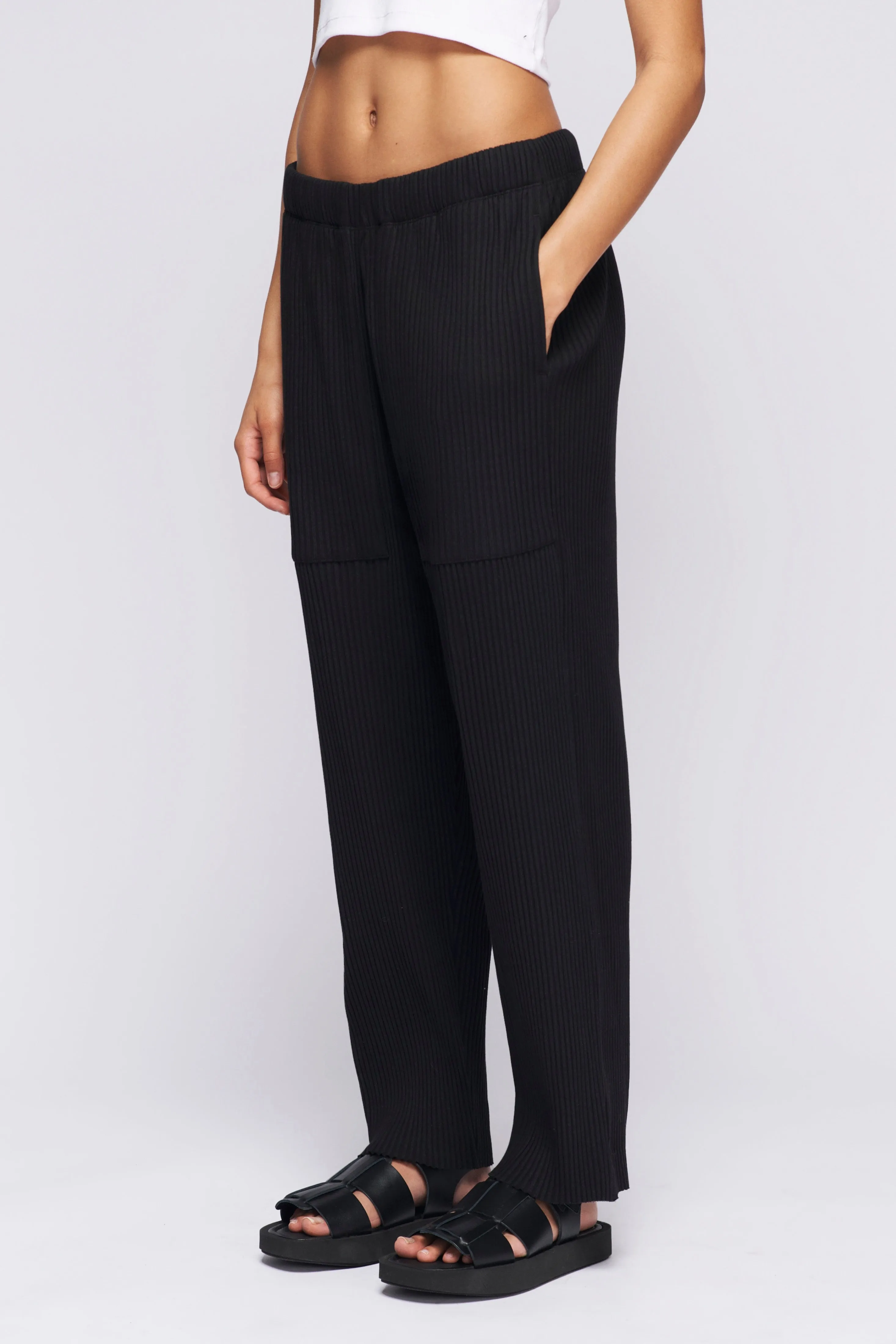 Unisex Rib Pant in Black