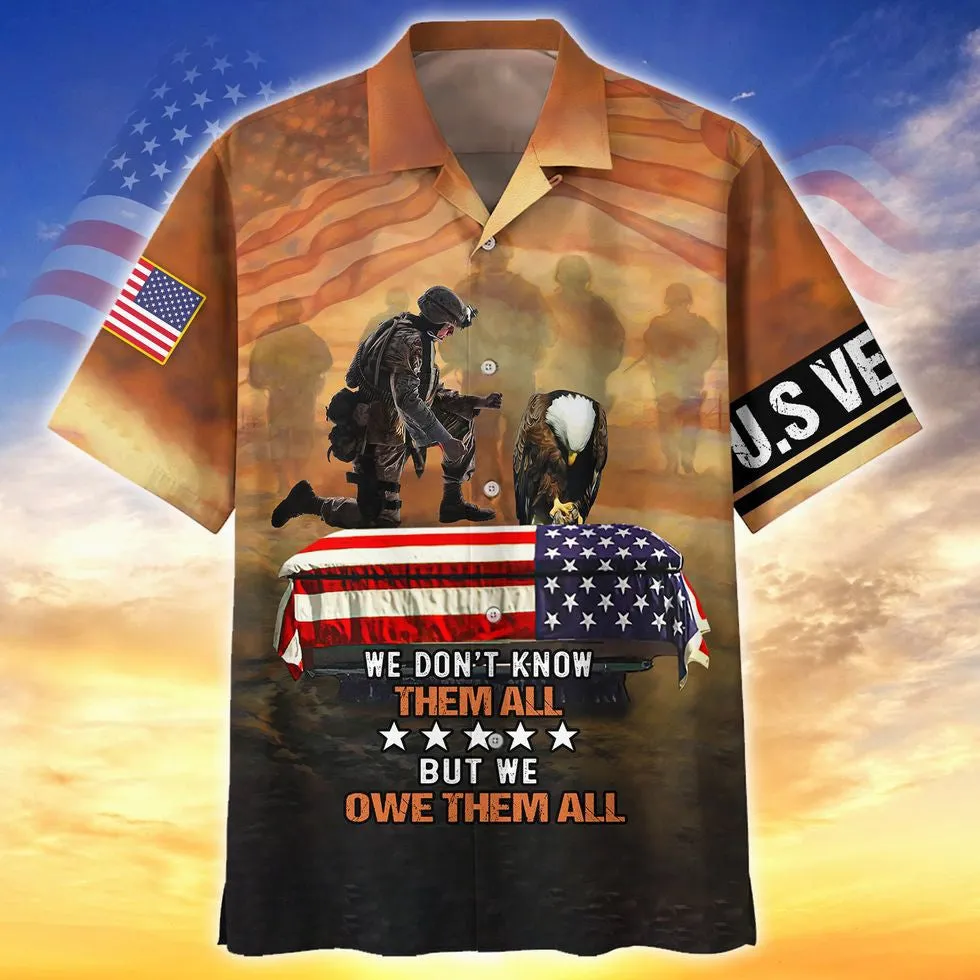 Us Veteran We Owe Them All 3D Print Shirt, Veteran Bomber, Veteran Zip Hoodie
