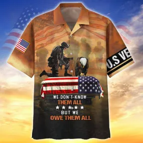 Us Veteran We Owe Them All 3D Print Shirt, Veteran Bomber, Veteran Zip Hoodie