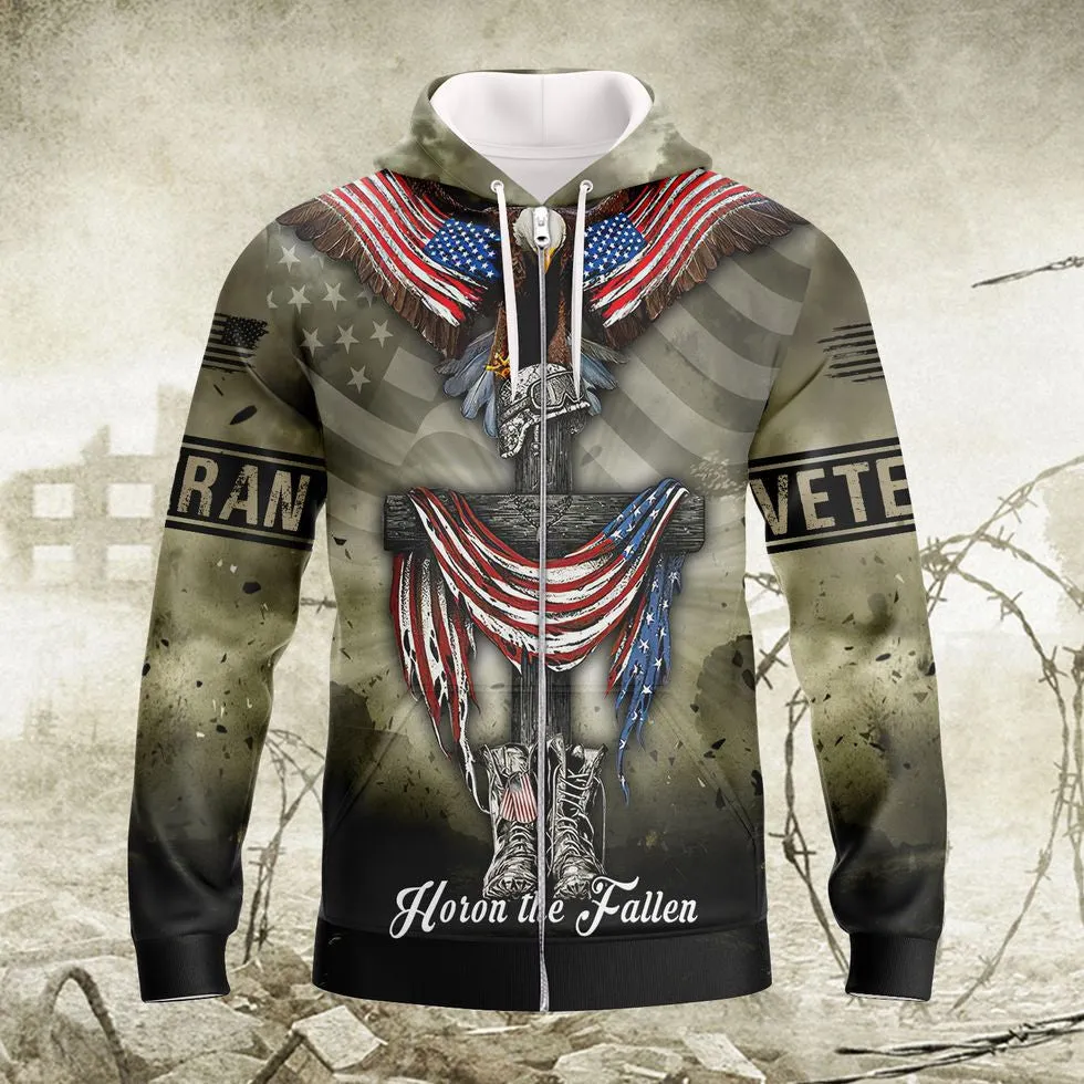 Veteran Honor The Fallen 3D Hawaii Shirt, American Veteran Hoodie, Veteran Design On Clothing