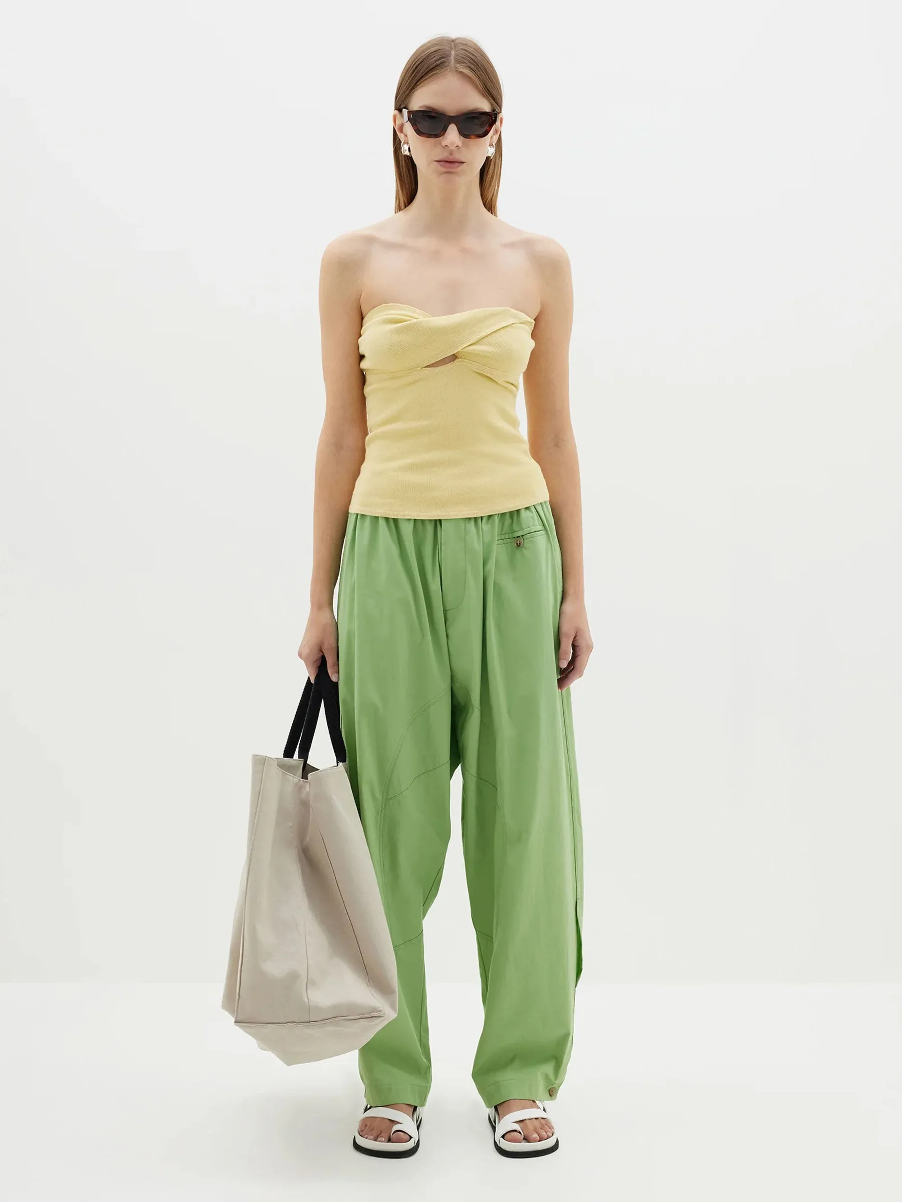 voluminous cotton poplin pant