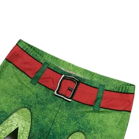 Women Christmas Leggings High Waist Floral Skinny Ventilation Pencil Pants