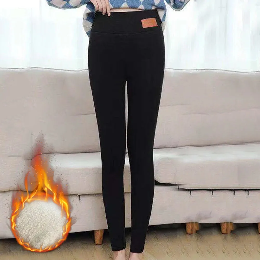 Women Lamb Fleece Legging Seamless High Waist Thick Thermal Legging Fashion Winter Warm Female Tights Insulated Pantalon Pants
