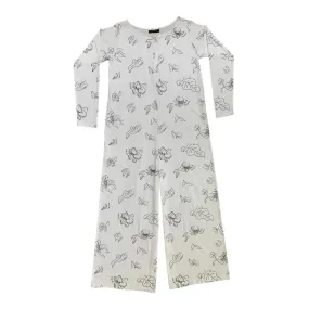 Womens Wild Forager Organic Lounge Jumpsuit - Milk